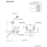 Bộ sen tắm nóng lạnh LC Toto TBS03302V/TBW01010A