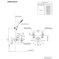 Bộ sen tắm nóng lạnh LC Toto TBS03302V/TBW01008A