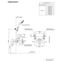 Bộ sen tắm nóng lạnh LC Toto TBS03302V/TBW02005A