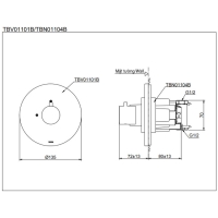 Van dừng kèm phụ kiện âm tường Toto TBV01101B/TBN01104B