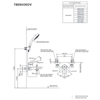 Bộ sen tắm nóng lạnh LF Toto TBS04302V/TBW03002B