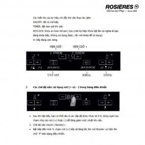 Bếp từ 2 vùng nấu âm bàn Rosieres RPI7220/1