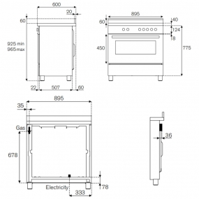 Bếp từ kết hợp lò nướng Bertazzoni PRO95I1EART