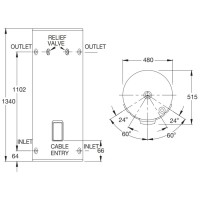 Bình nước nóng gián tiếp Rheem Electric 125L 491125