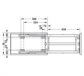 Bộ rổ kéo cho tủ rộng 400mm Hafele 545.11.573 màu trắng