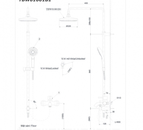 Bộ sen cây nóng lạnh Toto TBW01001B1/TBS02302V/TBW01010A