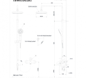 Bộ sen cây nóng lạnh Toto TBW01002B1/TBG01302V/TBW01010A