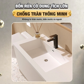 Bộ tủ phòng tắm cao cấp Enic K4 – Lavabo đá mịn - 100cm