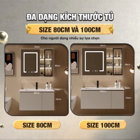 Bộ tủ phòng tắm cao cấp Enic K4 – Lavabo sứ