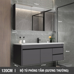 Bộ tủ phòng tắm thông minh Enic ST01 - 120cm - Gương Thường