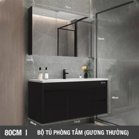 Bộ tủ phòng tắm thông minh Enic ST01 - 80cm - Gương Thường