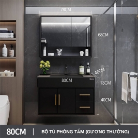 Bộ tủ phòng tắm thông minh Enic T03 - 80cm - Gương Thường
