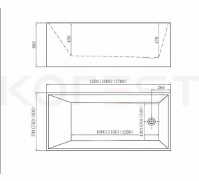 Bồn tắm Freestanding Korest BTKR362S-160N