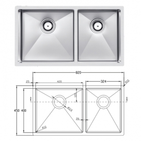 Chậu rửa bát chống xước inox 304 Eurogold EUC28245EB