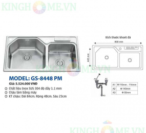 Chậu rửa bát Giovani GS-8448 PM