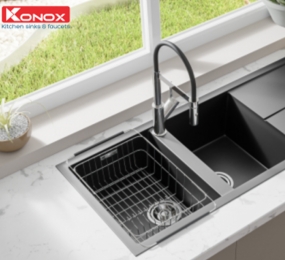 Chậu rửa chén Konox Granite Sink Livello Smart 1160 – Black