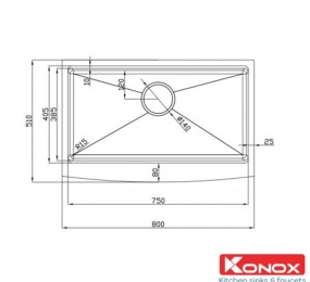 Chậu rửa chén Konox Workstation Sink – Apron Sink KN8051AS Curve