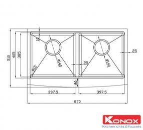 Chậu rửa chén Konox Workstation Sink – Apron Sink KN8751DA Curve