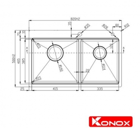Chậu rửa chén Konox Workstation Sink – Topmount Sink KN8250TD