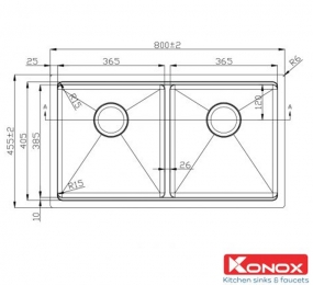 Chậu rửa chén Konox Workstation Sink – Undermount Sink KN8046DUB