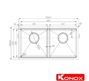 Chậu rửa chén Konox Workstation Sink – Undermount Sink KN8745DUB
