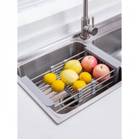 Kệ gác bồn rửa chén rổ inox rút gọn Maadela DN-01