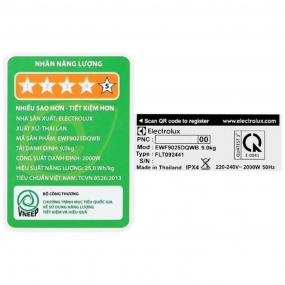 Máy giặt Electrolux UltimateCare 100 Inverter 9 kg EWF9025DQWB