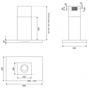 Máy hút khói khử mùi Bertazzoni KTI90P1AXT