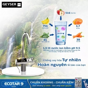 Máy lọc nước ion kiềm giàu hydro Geyser Ecotar 9 Lux