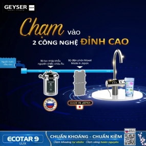 Máy lọc nước ion kiềm giàu hydro Geyser Ecotar 9 Lux