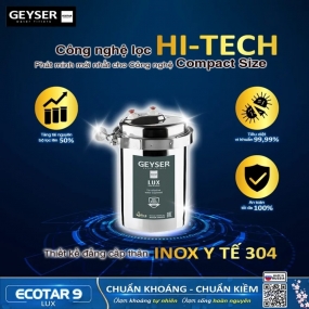 Máy lọc nước ion kiềm giàu hydro Geyser Ecotar 9 Lux