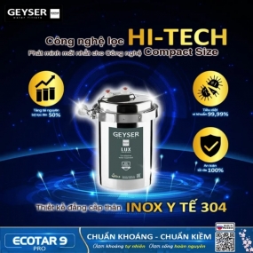 Máy lọc nước ion kiềm giàu hydro Geyser Ecotar 9 Pro