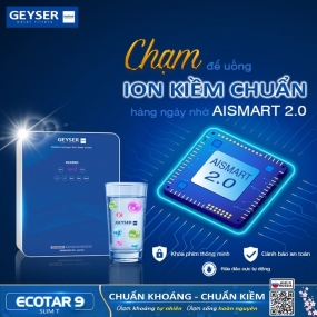 Máy lọc nước ion kiềm giàu hydro Geyser Ecotar 9 Slim T