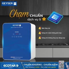 Máy lọc nước ion kiềm giàu hydro Geyser Ecotar 9 Slim T