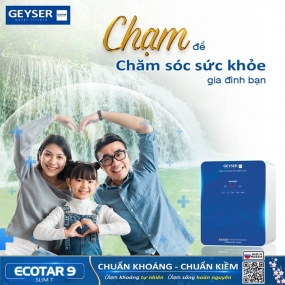 Máy lọc nước ion kiềm giàu hydro Geyser Ecotar 9 Slim T