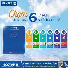 Máy lọc nước ion kiềm giàu hydro Geyser Ecotar 9 Slim T