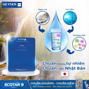 Máy lọc nước ion kiềm giàu hydro Geyser Ecotar 9 Slim T