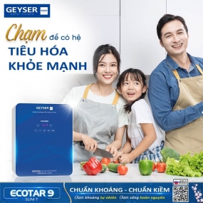 Máy lọc nước ion kiềm giàu hydro Geyser Ecotar 9 Slim T