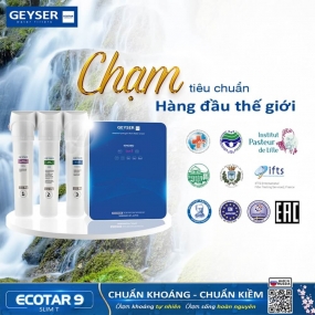 Máy lọc nước ion kiềm giàu hydro Geyser Ecotar 9 Slim T