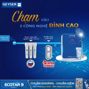 Máy lọc nước ion kiềm giàu hydro Geyser Ecotar 9 Slim T