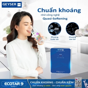 Máy lọc nước ion kiềm giàu hydro Geyser Ecotar 9 Slim T