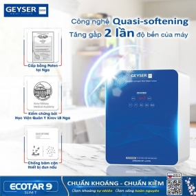 Máy lọc nước ion kiềm giàu hydro Geyser Ecotar 9 Slim T