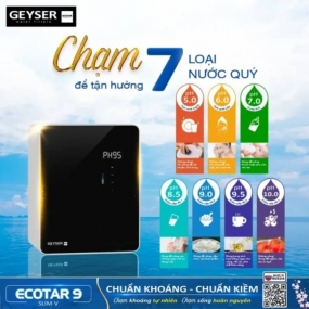 Máy lọc nước ion kiềm giàu hydro Geyser Ecotar 9 Slim V