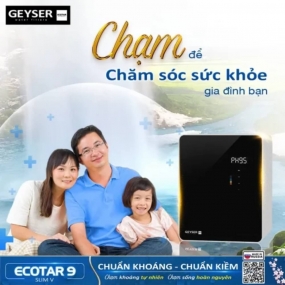 Máy lọc nước ion kiềm giàu hydro Geyser Ecotar 9 Slim V