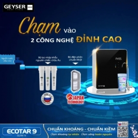 Máy lọc nước ion kiềm giàu hydro Geyser Ecotar 9 Slim V