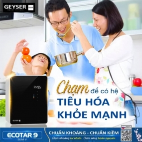 Máy lọc nước ion kiềm giàu hydro Geyser Ecotar 9 Slim V