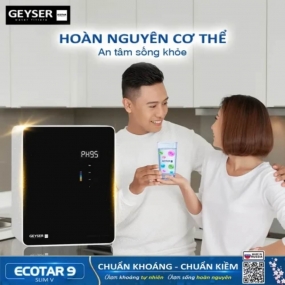 Máy lọc nước ion kiềm giàu hydro Geyser Ecotar 9 Slim V