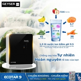 Máy lọc nước ion kiềm giàu hydro Geyser Ecotar 9 Slim V