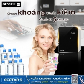 Máy lọc nước ion kiềm giàu hydro Geyser Ecotar 9 Slim V