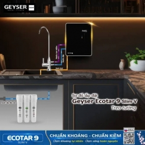 Máy lọc nước ion kiềm giàu hydro Geyser Ecotar 9 Slim V